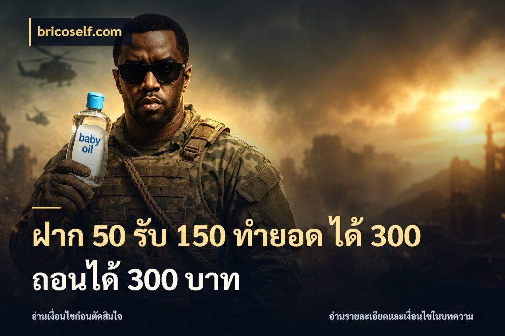 ฝาก 50 รับ 150 ทํายอด ได้ 300 ถอนได้ 300 บาท