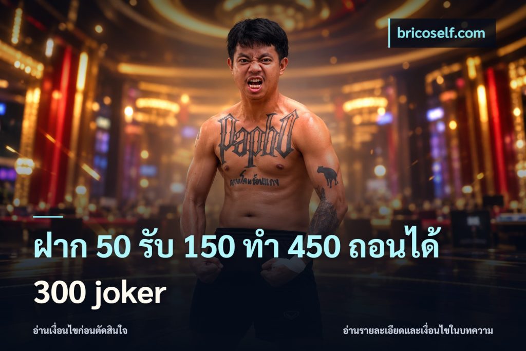 ฝาก 50 รับ 150 ทํา 450 ถอนได้ 300 joker