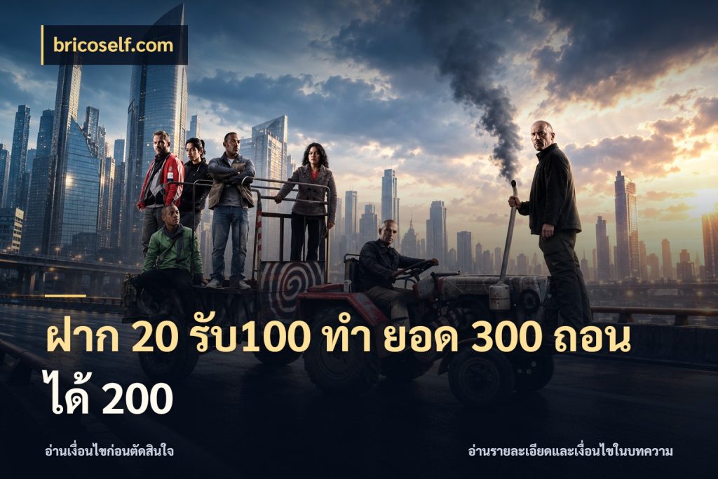 ฝาก 20 รับ100 ทํา ยอด 300 ถอนได้ 200