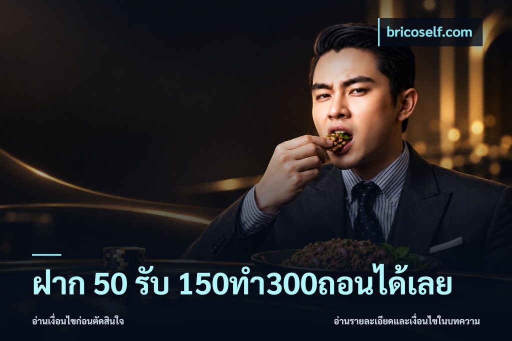 ฝาก 50 รับ 150ทำ300ถอนได้เลย