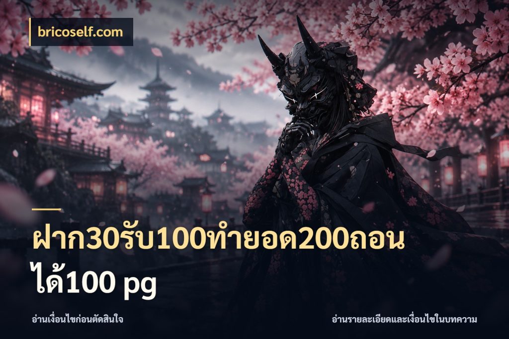 ฝาก30รับ100ทํายอด200ถอนได้100 pg