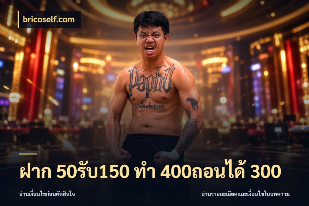 ฝาก 50รับ150 ทํา 400ถอนได้ 300