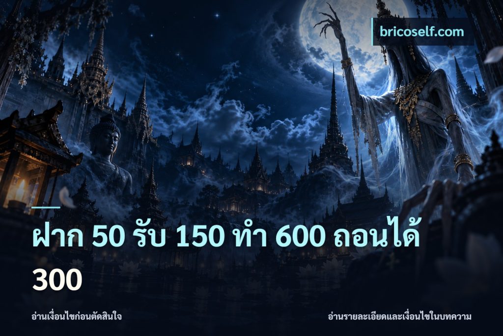 ฝาก 50 รับ 150 ทํา 600 ถอนได้ 300