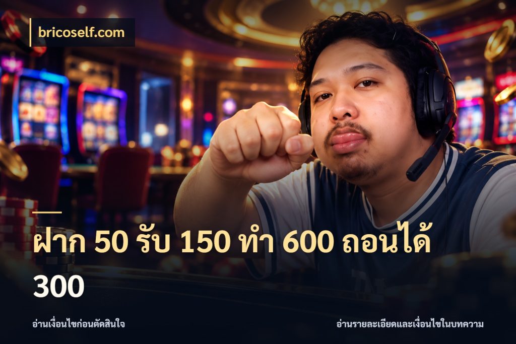 ฝาก 50 รับ 150 ทํา 600 ถอนได้ 300