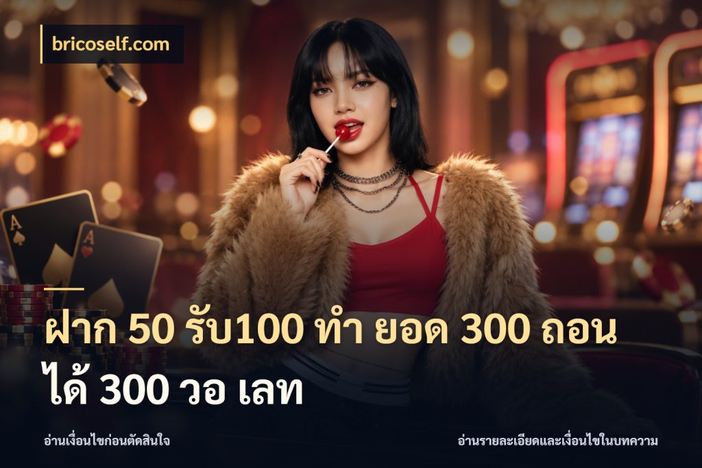 ฝาก 50 รับ100 ทํา ยอด 300 ถอนได้ 300 วอ เลท