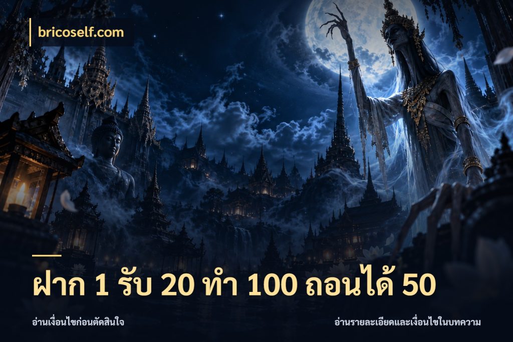 ฝาก 1 รับ 20 ทำ 100 ถอนได้ 50