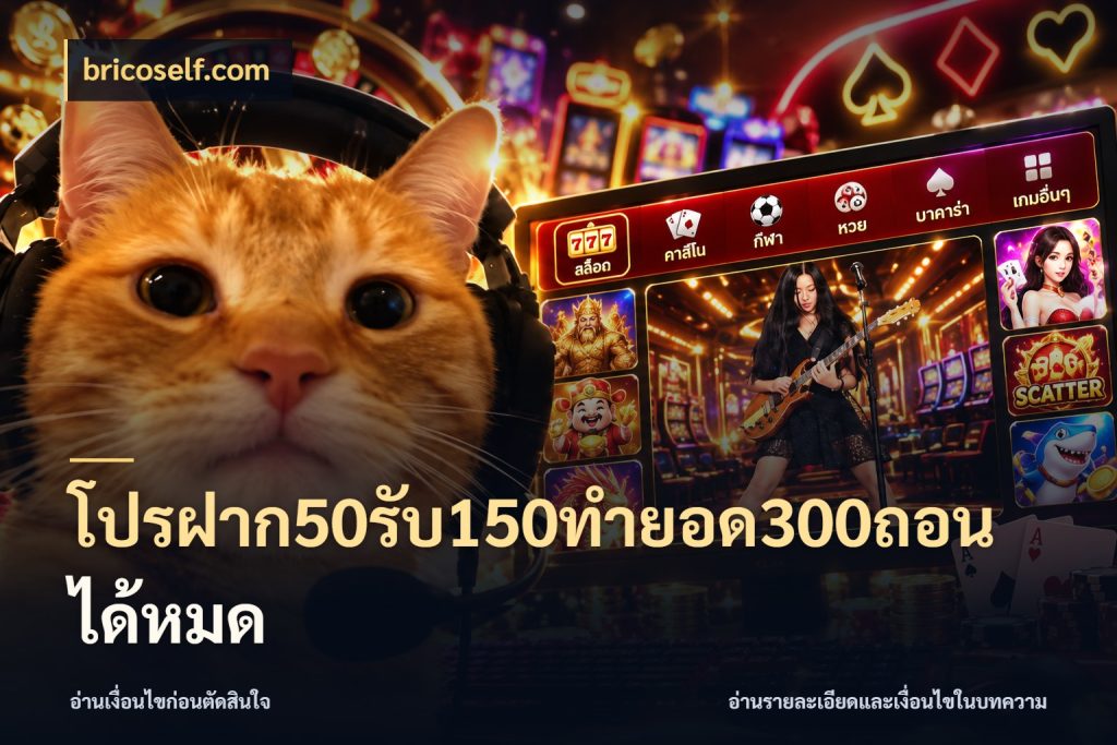 โปรฝาก50รับ150ทํายอด300ถอนได้หมด