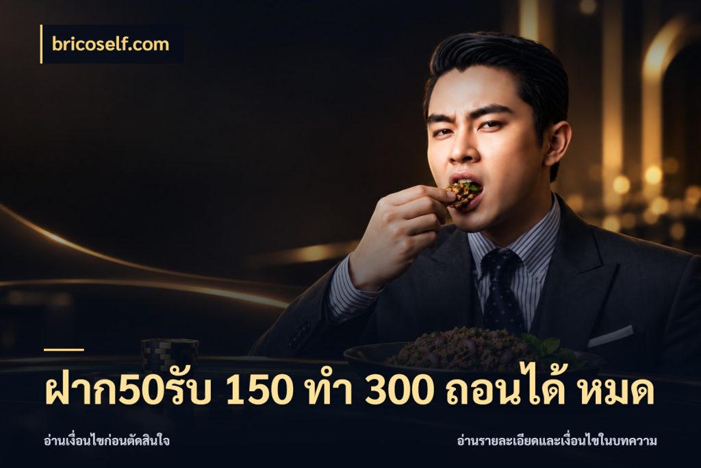 ฝาก50รับ 150 ทำ 300 ถอนได้ หมด
