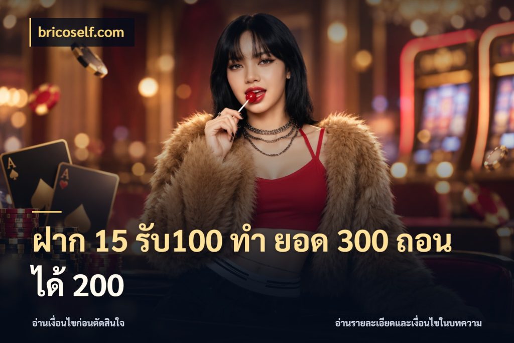 ฝาก 15 รับ100 ทํา ยอด 300 ถอนได้ 200