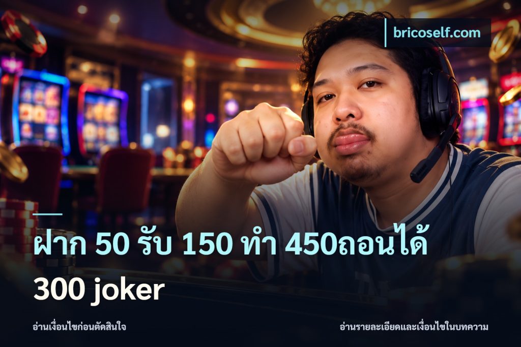 ฝาก 50 รับ 150 ทํา 450ถอนได้ 300 joker