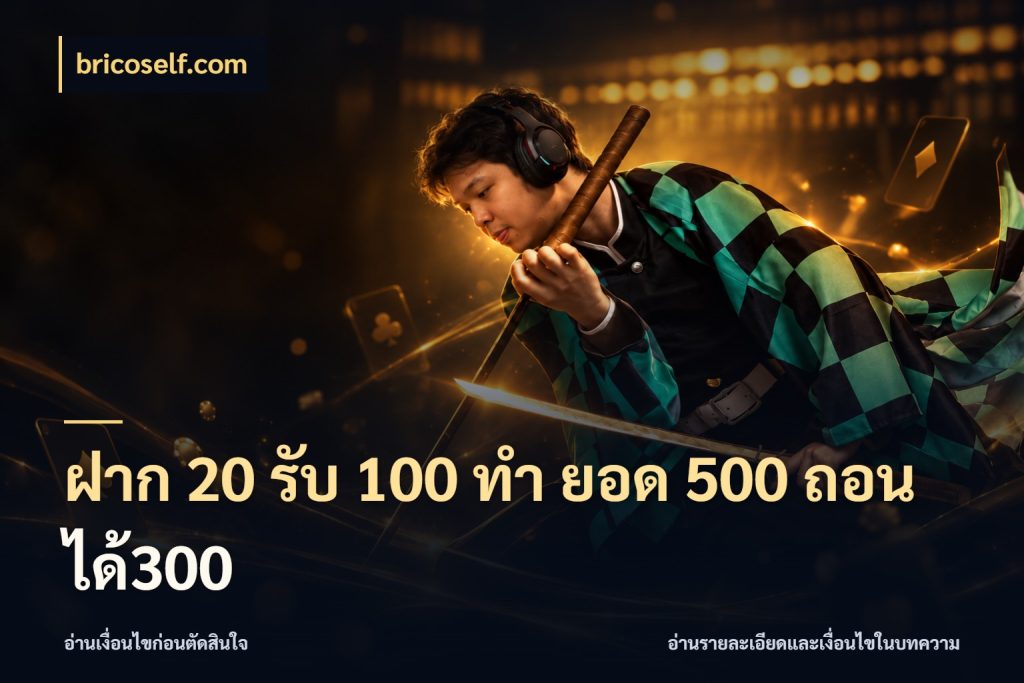 ฝาก 20 รับ 100 ทํา ยอด 500 ถอนได้300