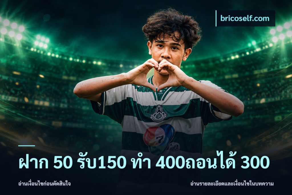 ฝาก 50 รับ150 ทํา 400ถอนได้ 300