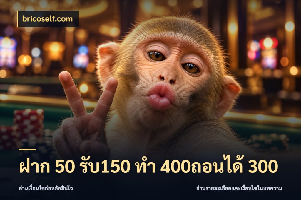 ฝาก 50 รับ150 ทํา 400ถอนได้ 300